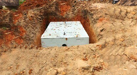 Septic tank ready for drain field lines