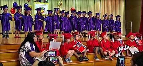 Children in graduation ceremony