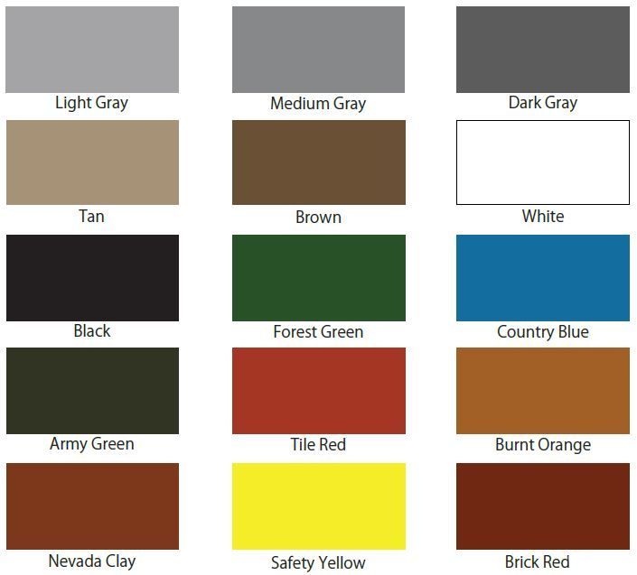 A variety of paint colors including light gray medium gray and dark gray