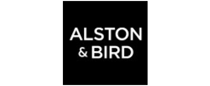 Alston & Bird logo on a black square background.
