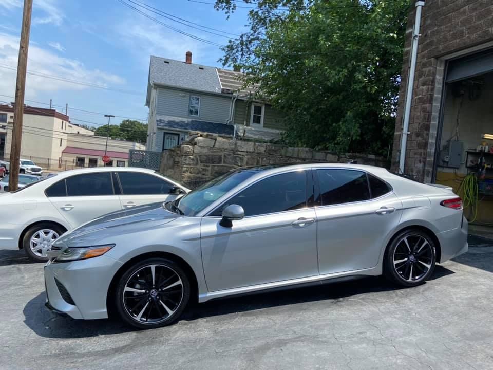 Side of a silver car