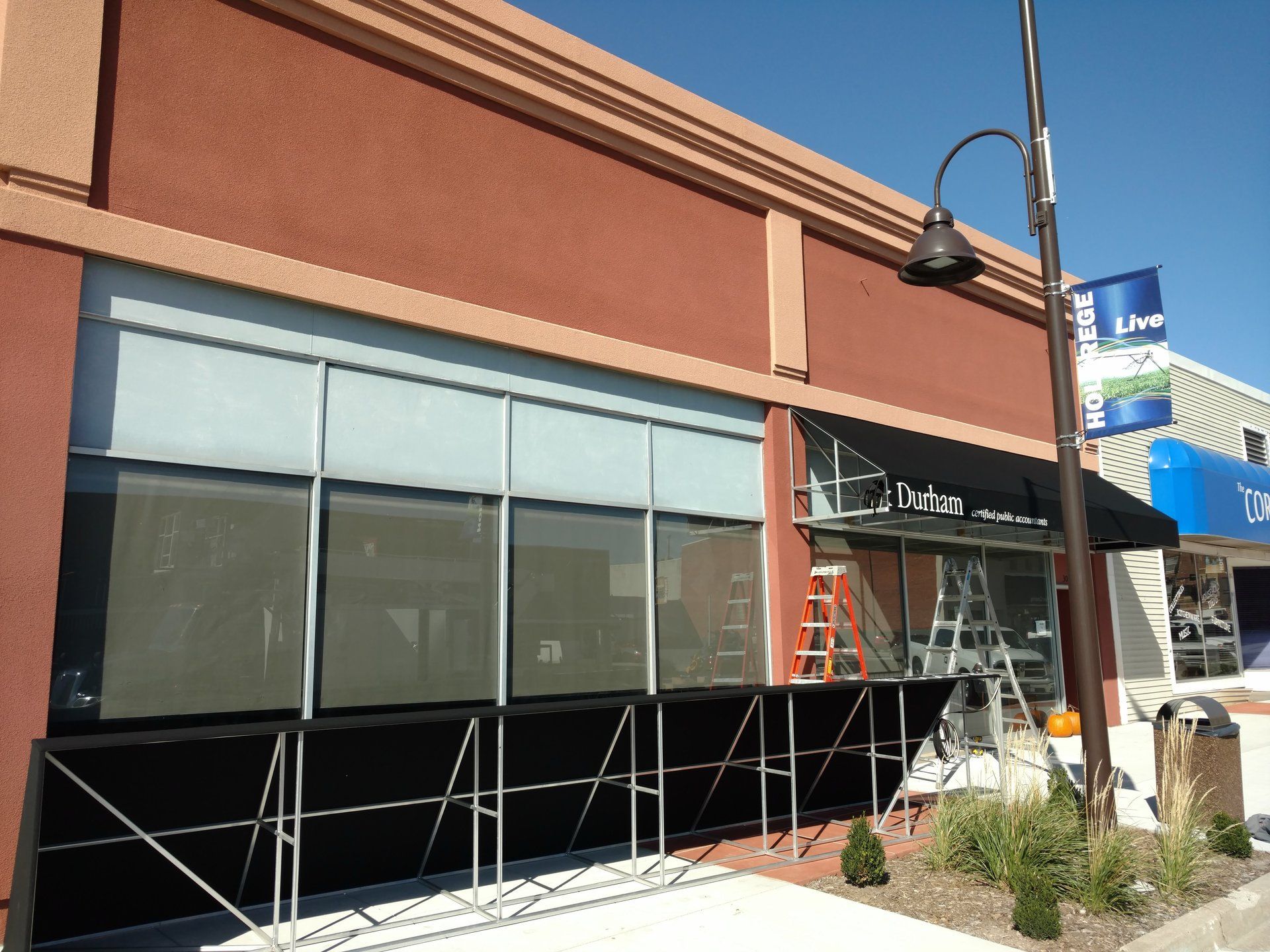 Building sign installation