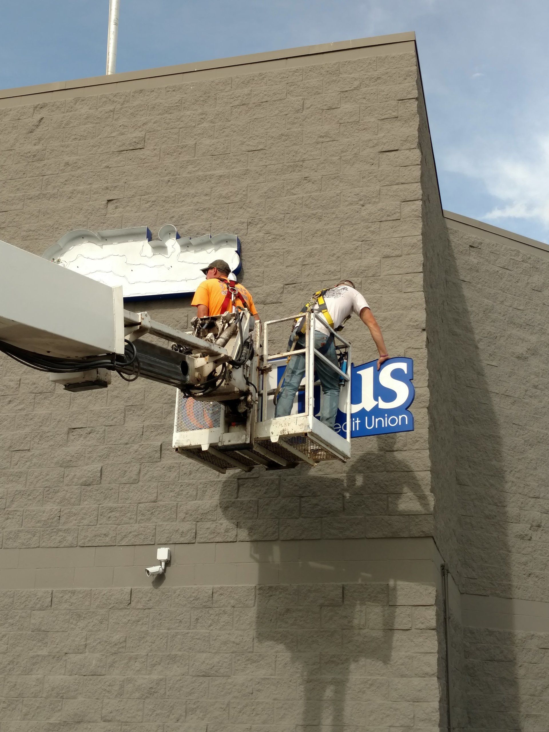 Building sign installation