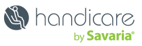 Handicare by Savaria logo: a person in a chair silhouette in a circle,