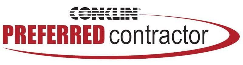 Conklin Preferred Contractor logo with red and black text on white background.