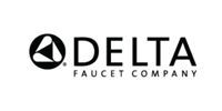 Delta Faucet Company logo in black on a white background