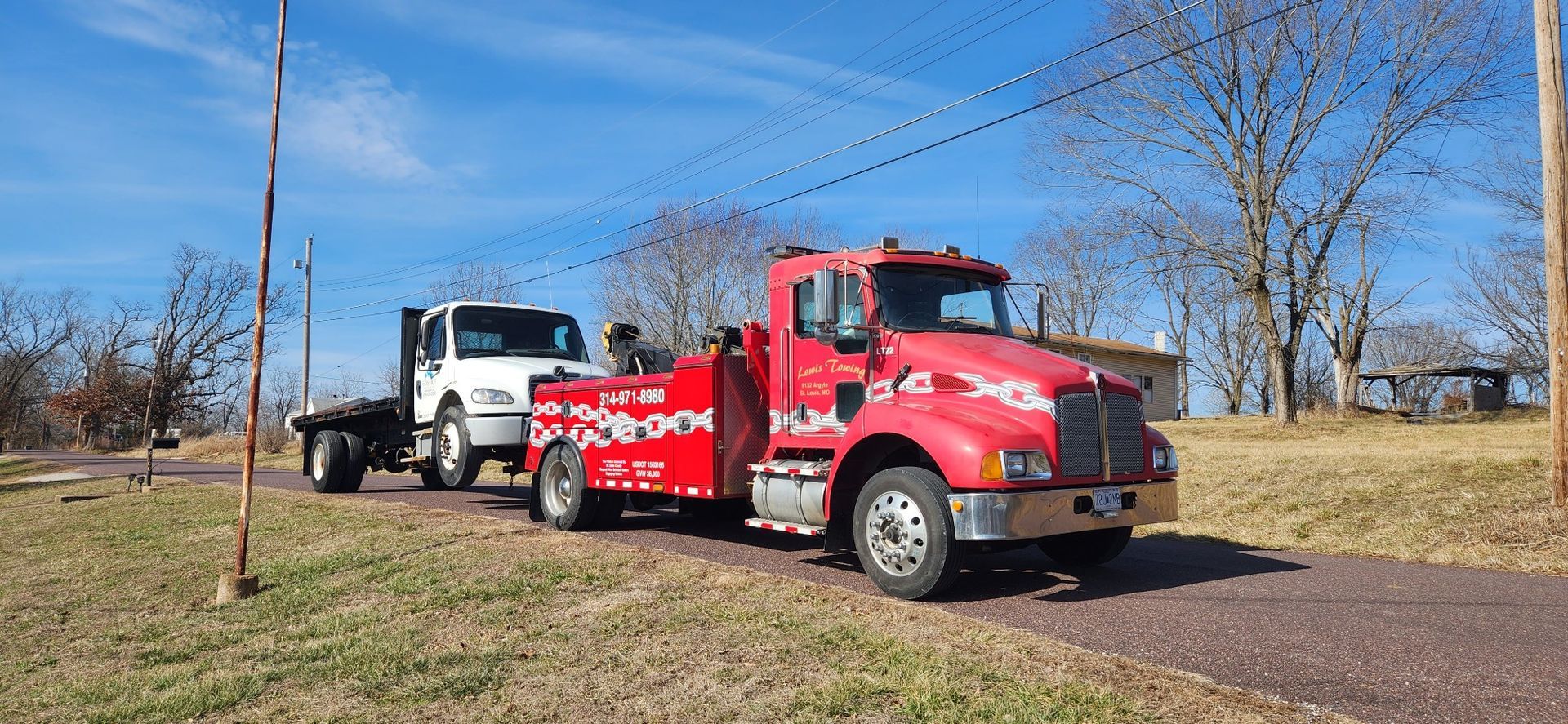 Towing a heavy-duty truck