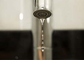Faucet water drops