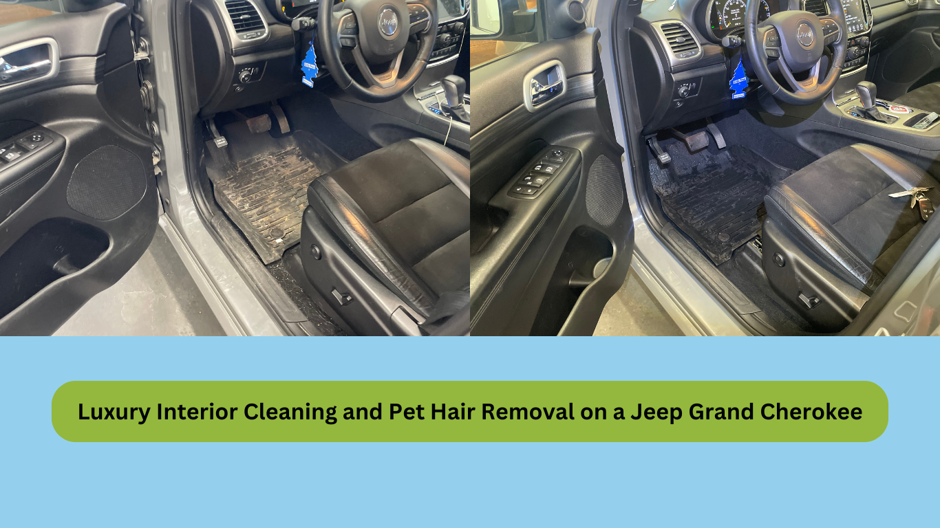 A jeep grand cherokee interior cleaning and pet hair removal