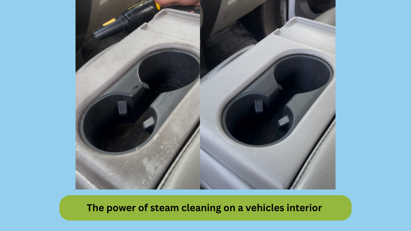 The power of steam cleaning on a vehicle 's interior