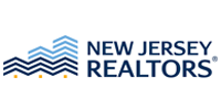 The New Jersey Realtors logo, featuring a blue stylized house graphic next to the dark blue text 