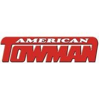 The american towman logo is red and white on a white background.