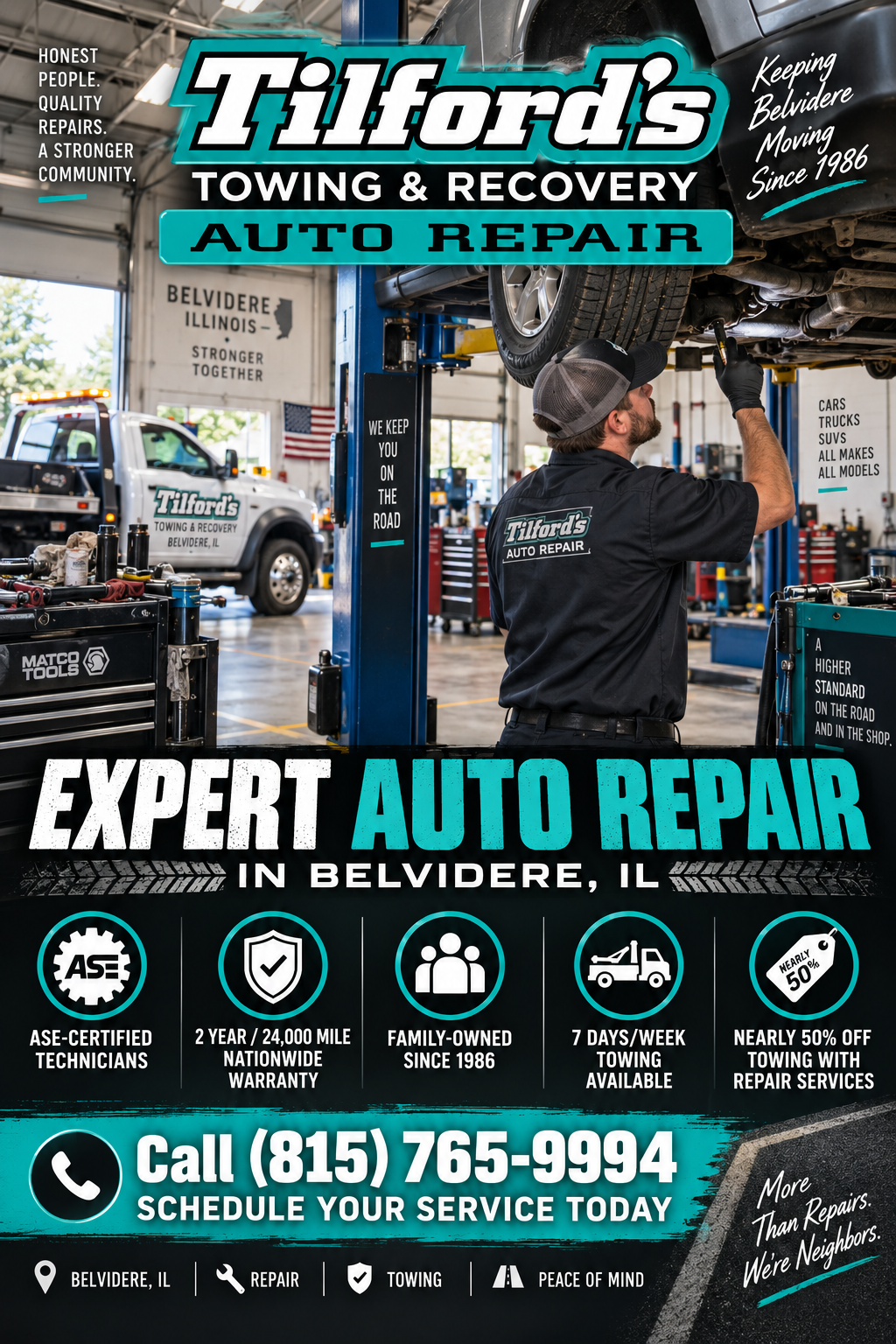 Tilford's Towing and Recovery LLC Automotive Repair flyer