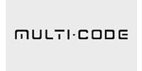 Multicode logo in black lowercase text on a light gray background