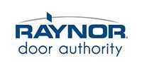 Raynor door authority logo in blue text on a white background
