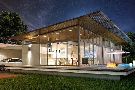 A house with a lot of windows