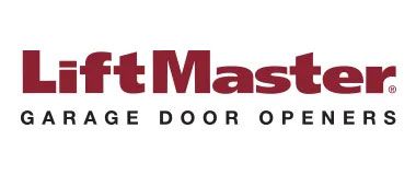 LiftMaster logo with maroon text and “Garage Door Openers” tagline on a white background