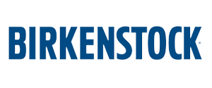 Birkenstock logo in dark blue letters on a white background.