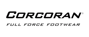 Corcoran footwear logo with the brand name above and