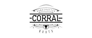 Logo for Corral Boots, black and white. Text includes