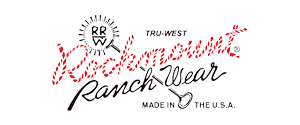 Rockmount Ranch Wear logo in red and black, with a sunburst and branding elements.