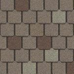 Brown asphalt roof shingles pattern.