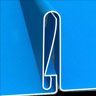 Blue metal panels joined with a folded seam detail.
