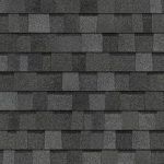 Dark gray asphalt roof shingles.