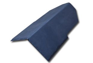 Blue slate roof corner tile.