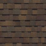 Brown and tan asphalt roof shingles.