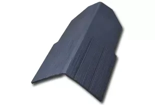 Gray slate roof corner tile.