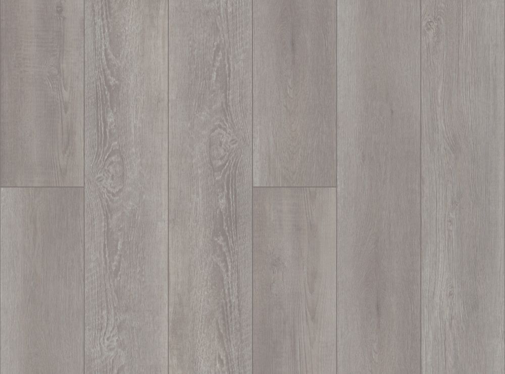 Light gray wood-look flooring with vertical planks and wood grain texture.