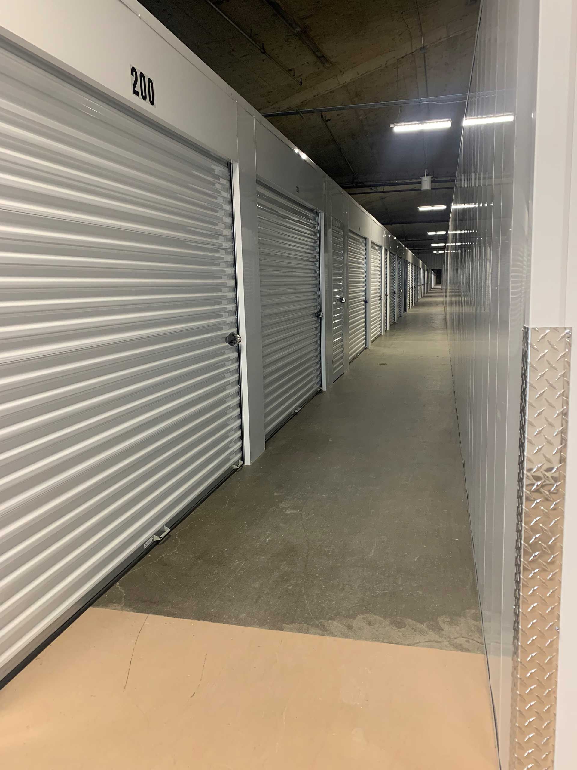 row of self-storage units