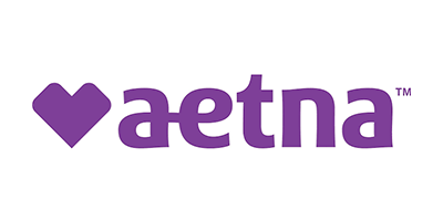 Aetna logo in purple with a heart icon