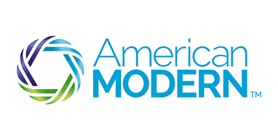 American Modern logo with blue, green, and purple circular swirl icon and text