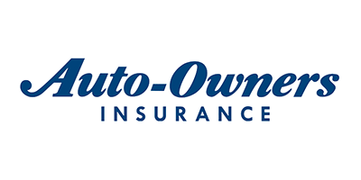 Auto-Owners Insurance logo in blue text on a white background