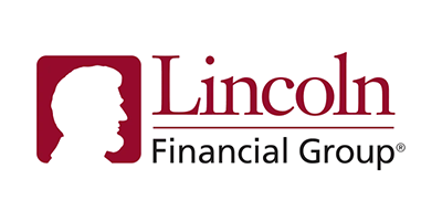 Lincoln Financial Group logo in maroon and gray with a white profile silhouette icon