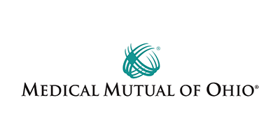 Medical Mutual of Ohio logo with teal circular emblem and black text on a white background