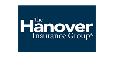 The Hanover Insurance Group logo on a dark blue background