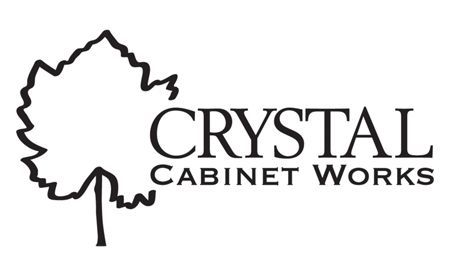 A black and white logo for crystal cabinet works.