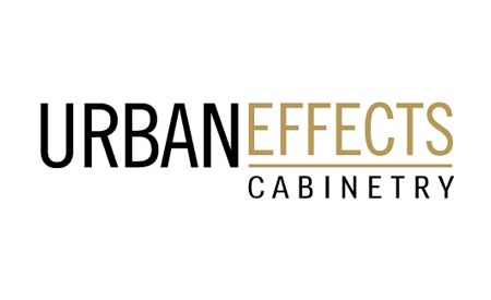 The urban effects cabinetry logo is on a white background.