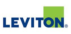 Leviton logo: blue text