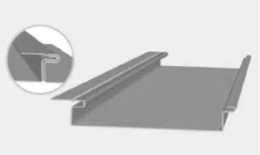 A drawing of a metal roof with a circle around it.
