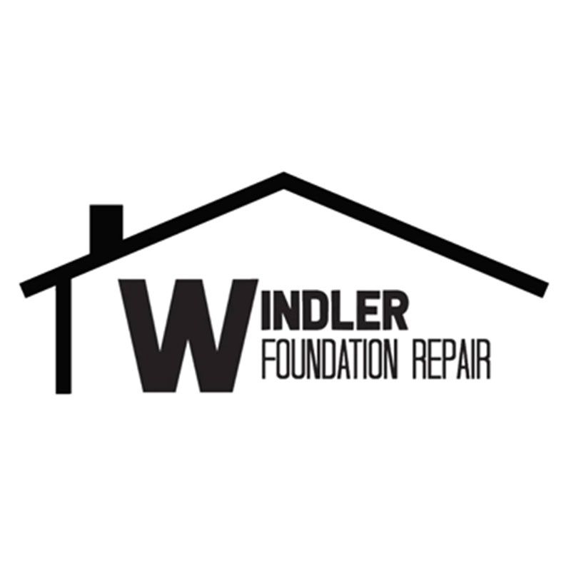 Logo for Windler Foundation Repair: house outline over the letters 