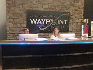 Waypoint Aviation lobby staff