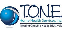TONE Home Health Services, Inc. logo with blue orb icon and tagline “Treating Ongoing Needs Effectively”