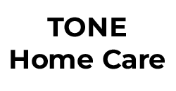 TONE Home Care logo in black text on a white background