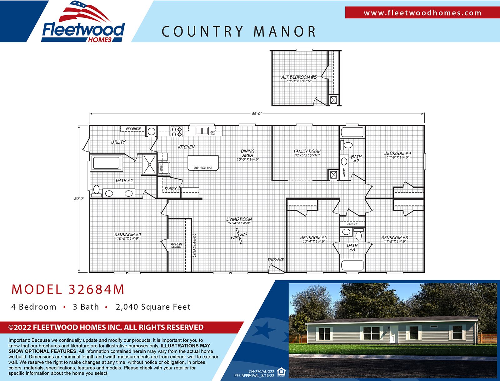 32 x 68 Country Manor