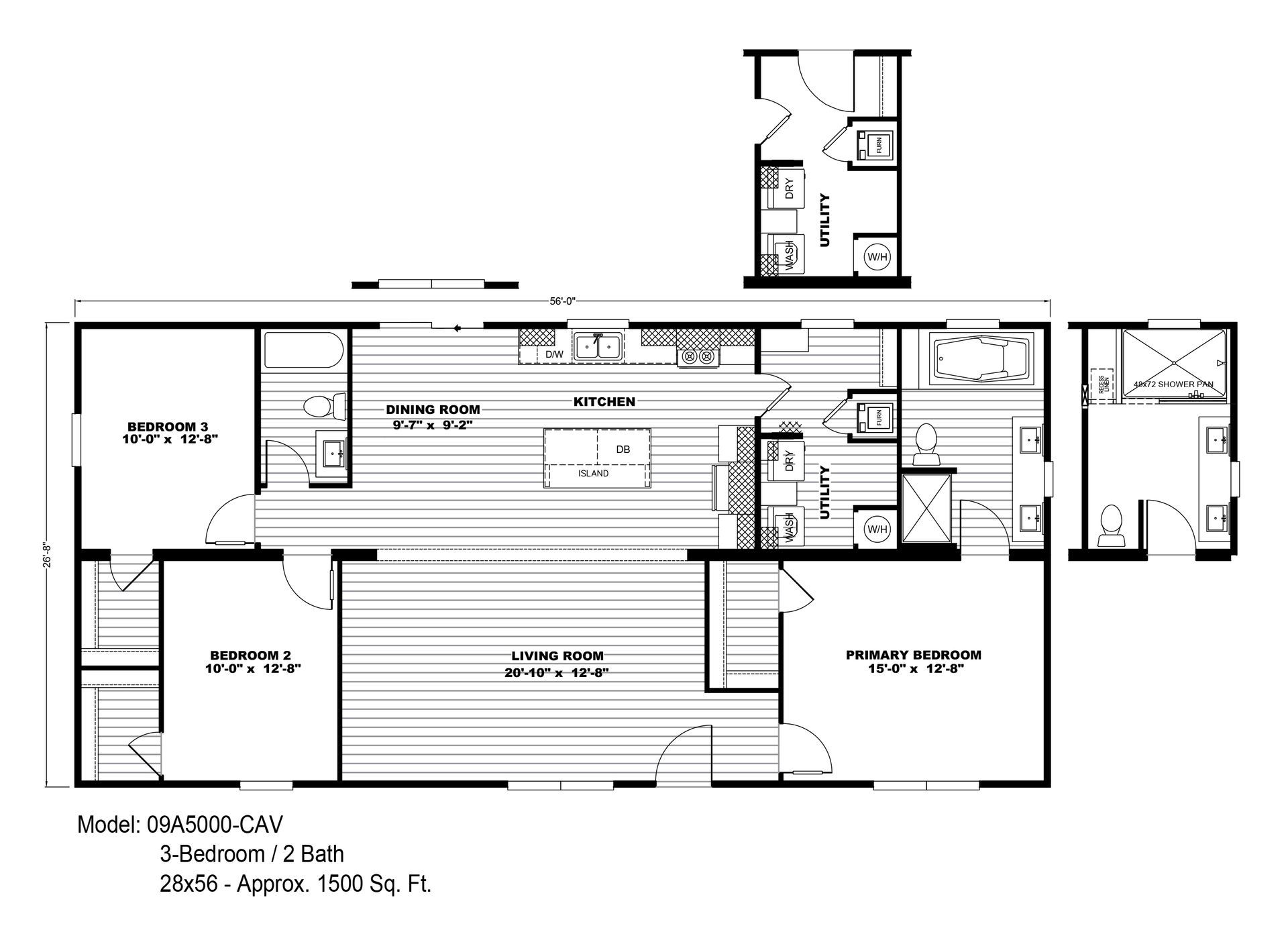 28x56 Carolinian floor plan