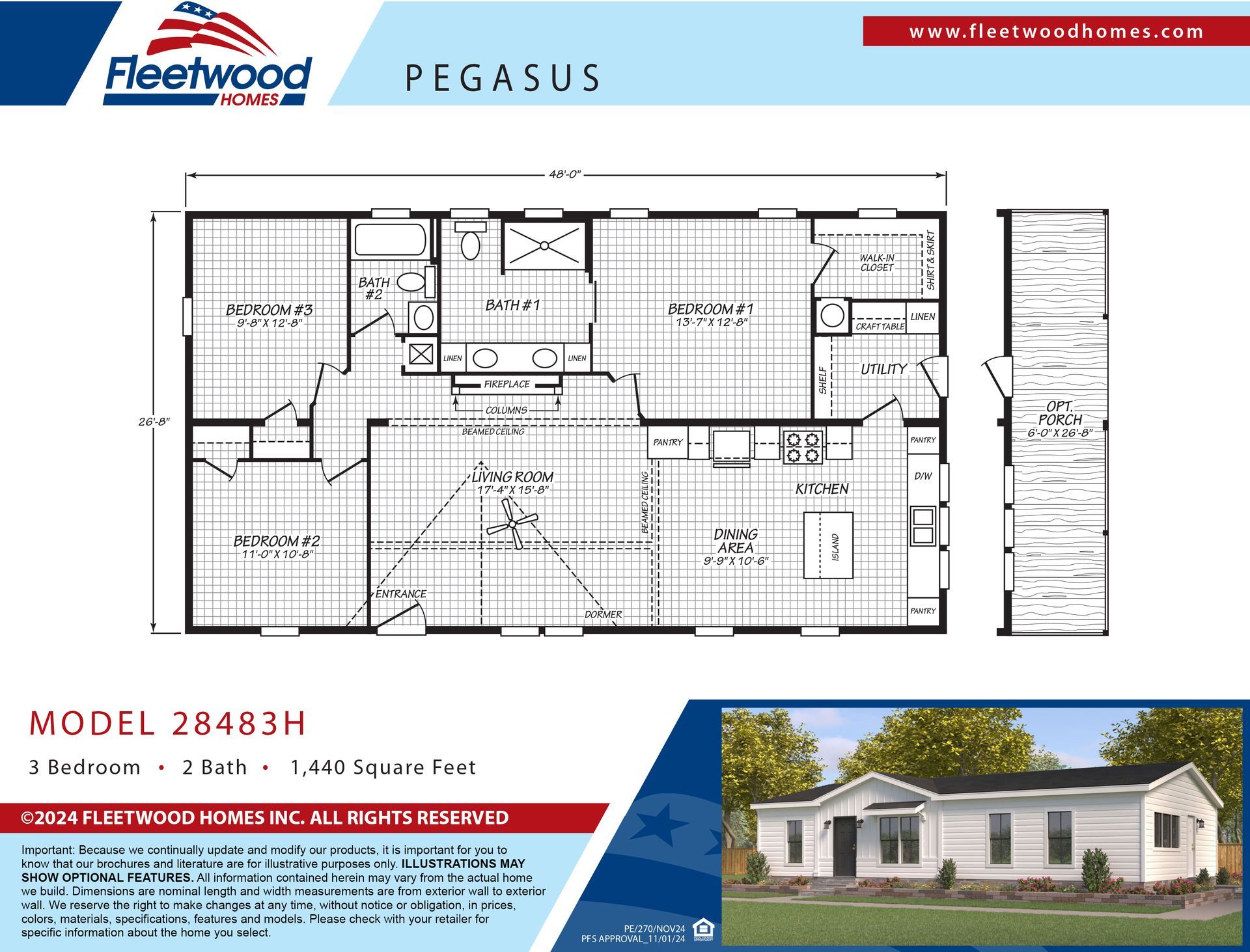 28x48 Pegasus floor plan